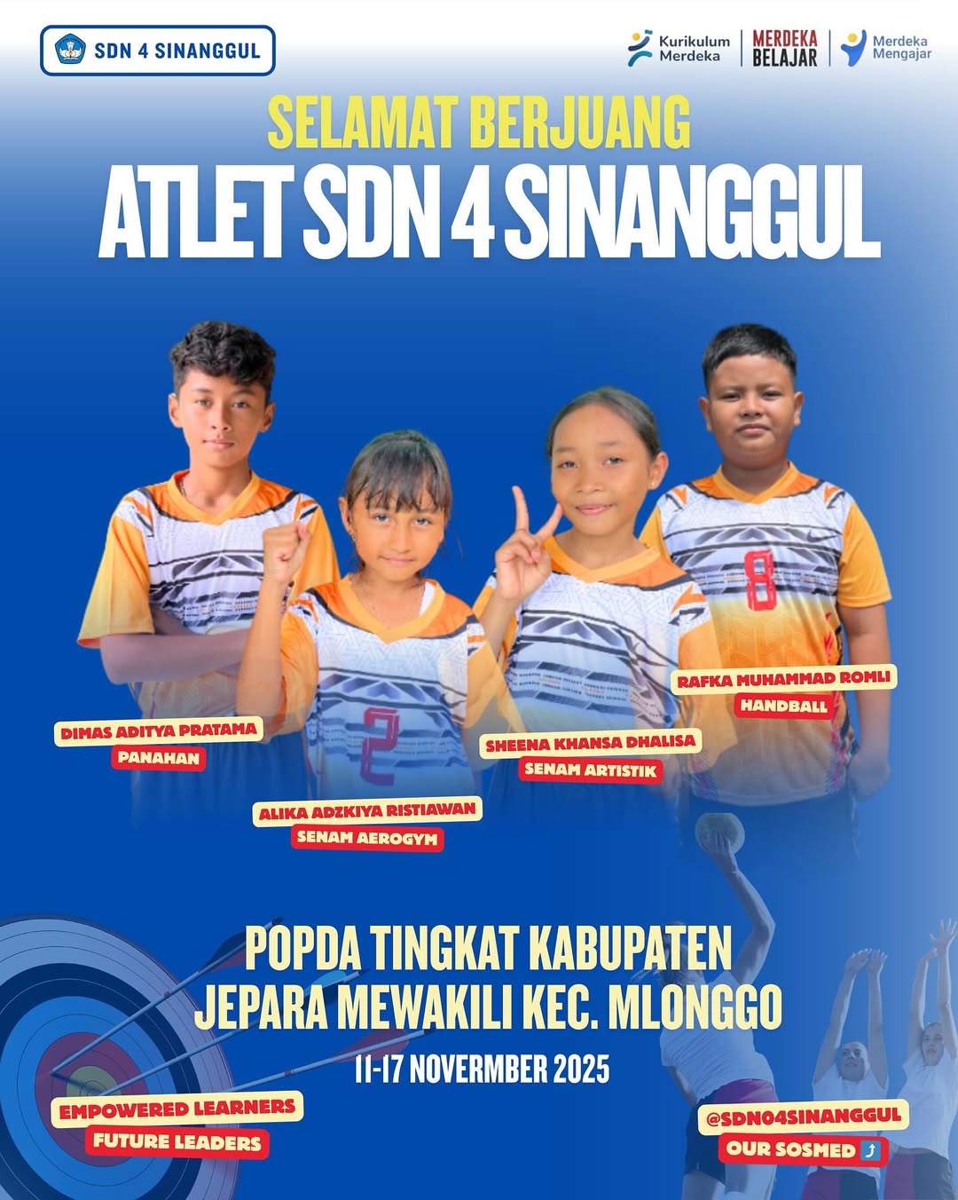 Atlet SDN 4 Sinanggul Siap Berlaga di POPDA Kabupaten Jepara 2025